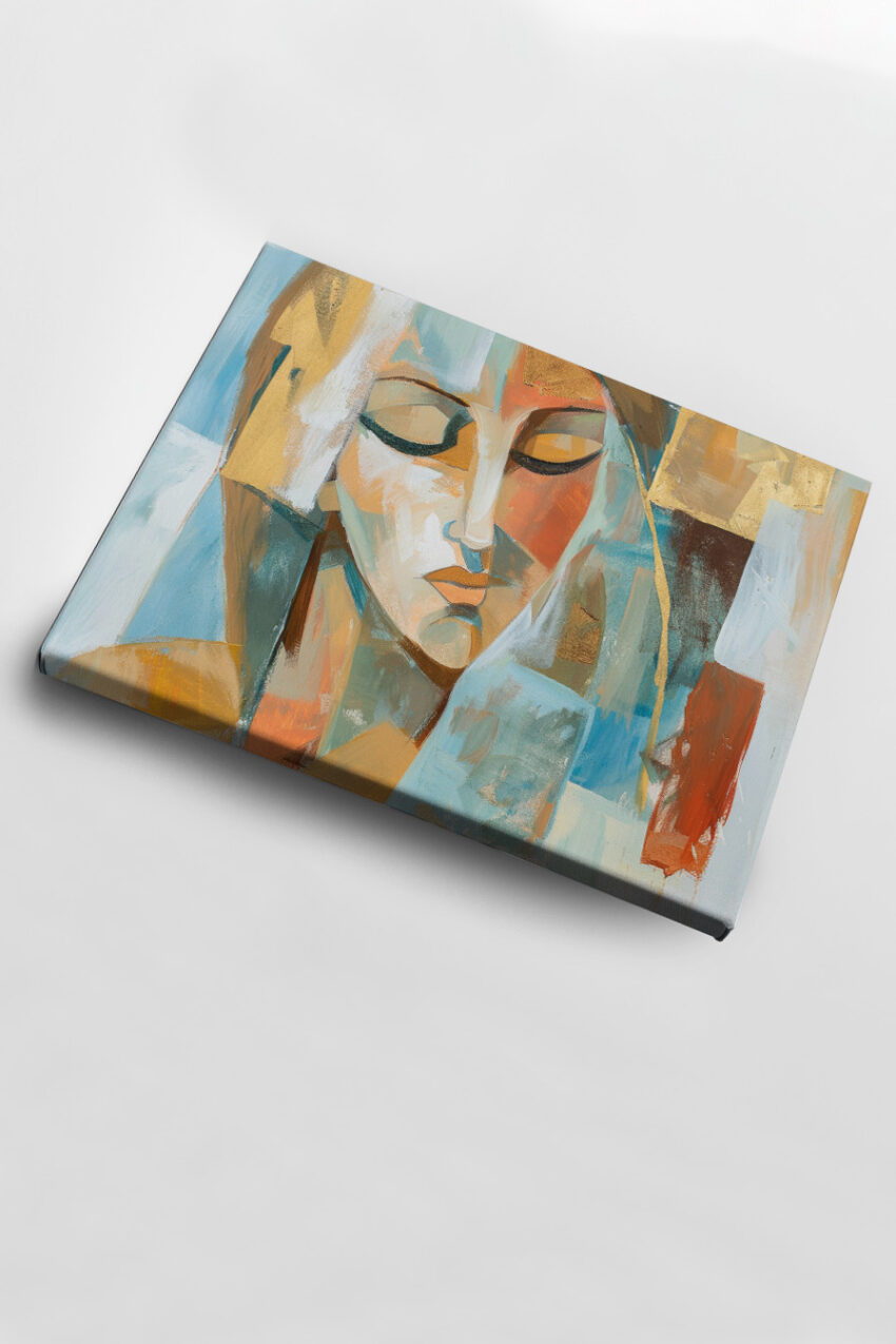 Malerei Poster Frau Konturen farbig abstrakt