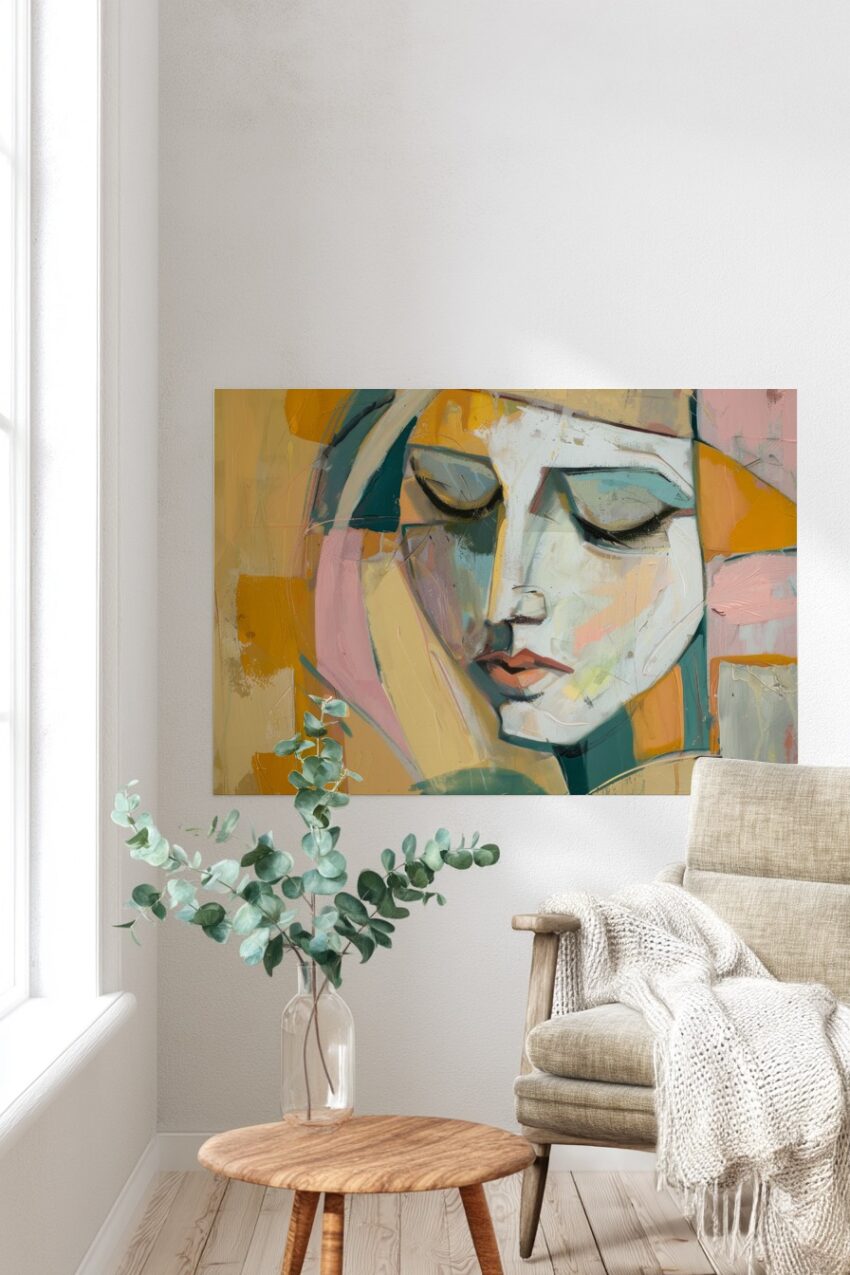 Malerei Poster Frau abstrakt farbig