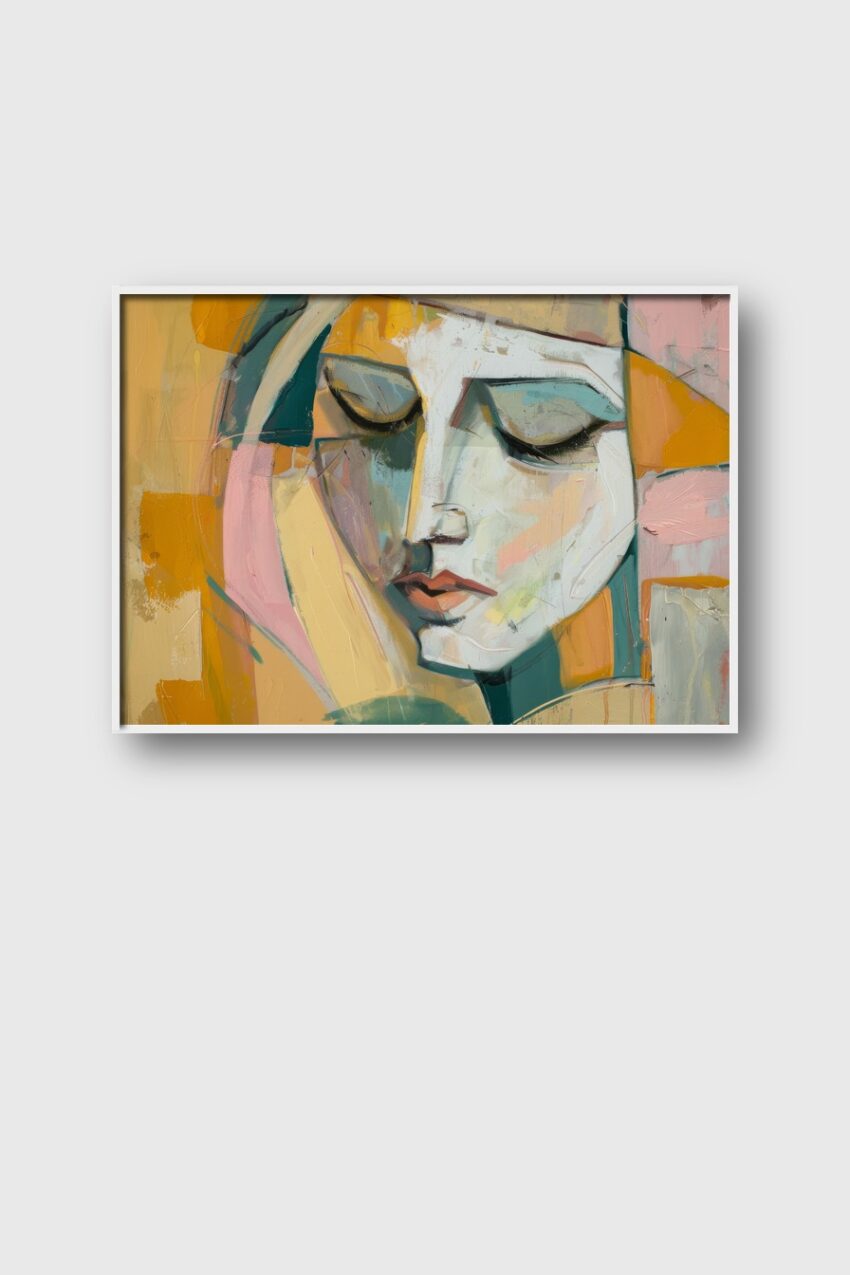 Malerei Poster Frau abstrakt farbig