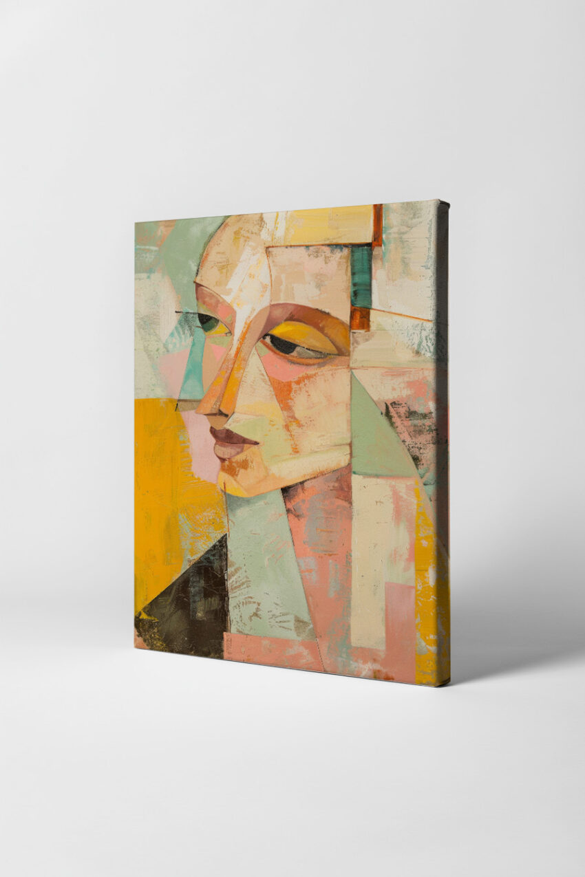 Abstrakt Poster Frau geometrisch farbig