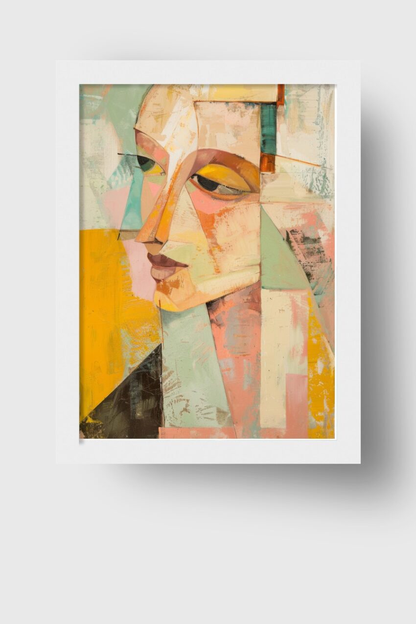 Abstrakt Poster Frau geometrisch farbig