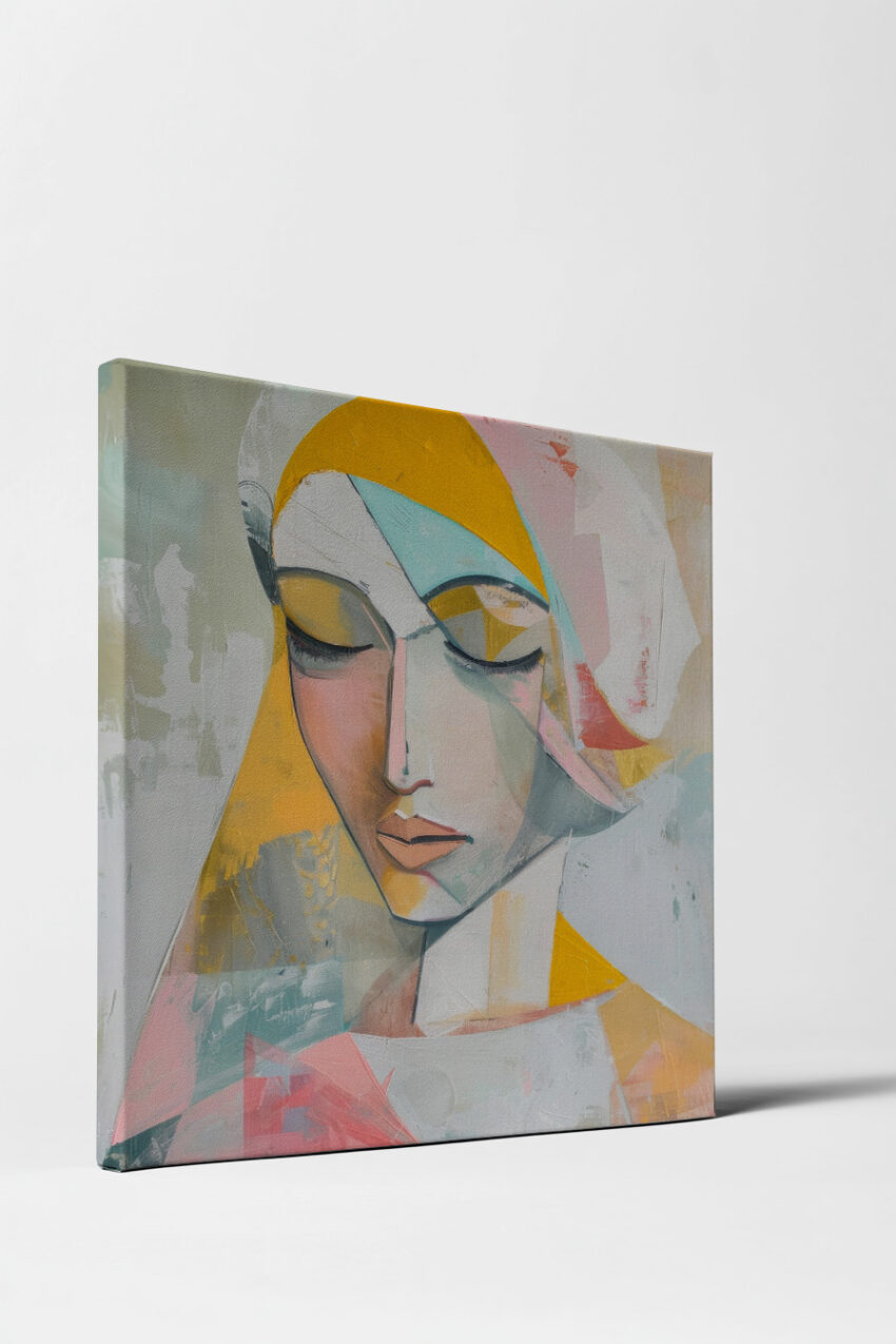 Malerei Poster Frau Farbflächen abstrakt bunt