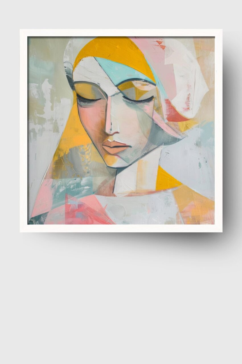 Malerei Poster Frau Farbflächen abstrakt bunt