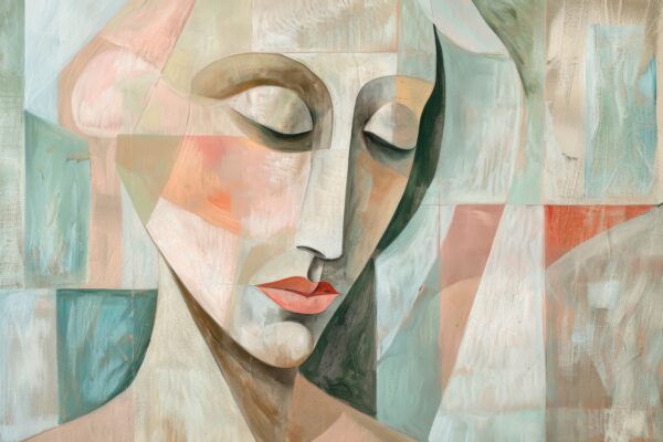 Abstraktes Frauenportrait Leinwandbild