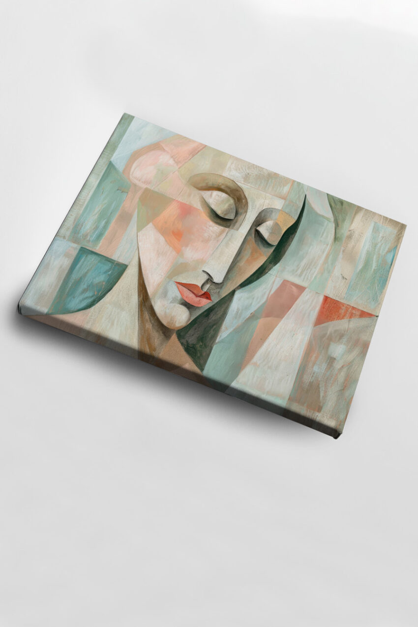 Abstrakt Poster Frau Gesicht pastellfarben weich