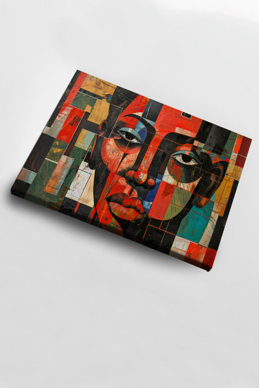 Digitale Kunst Poster Frau Gesicht rot abstrakt