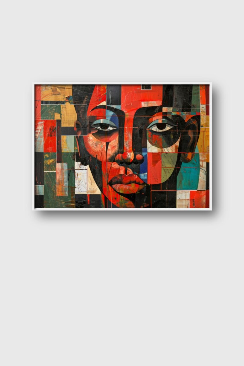 Digitale Kunst Poster Frau Gesicht rot abstrakt