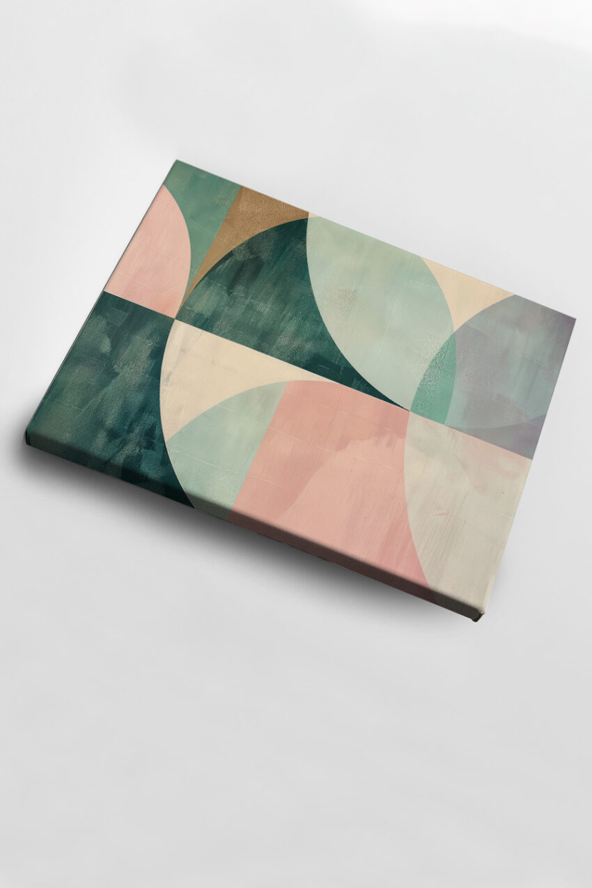 Grafikdesign Poster Geometrie Pastell grün rosa