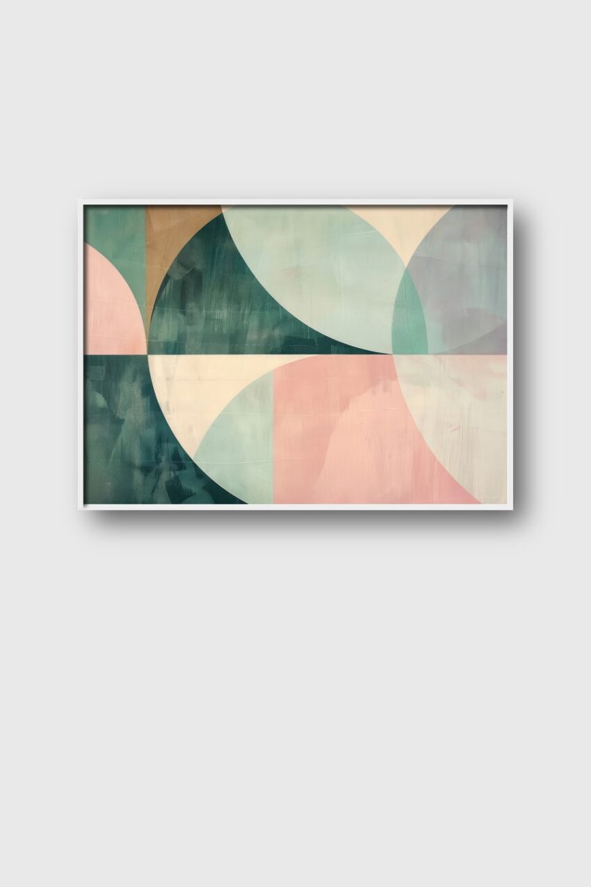 Grafikdesign Poster Geometrie Pastell grün rosa
