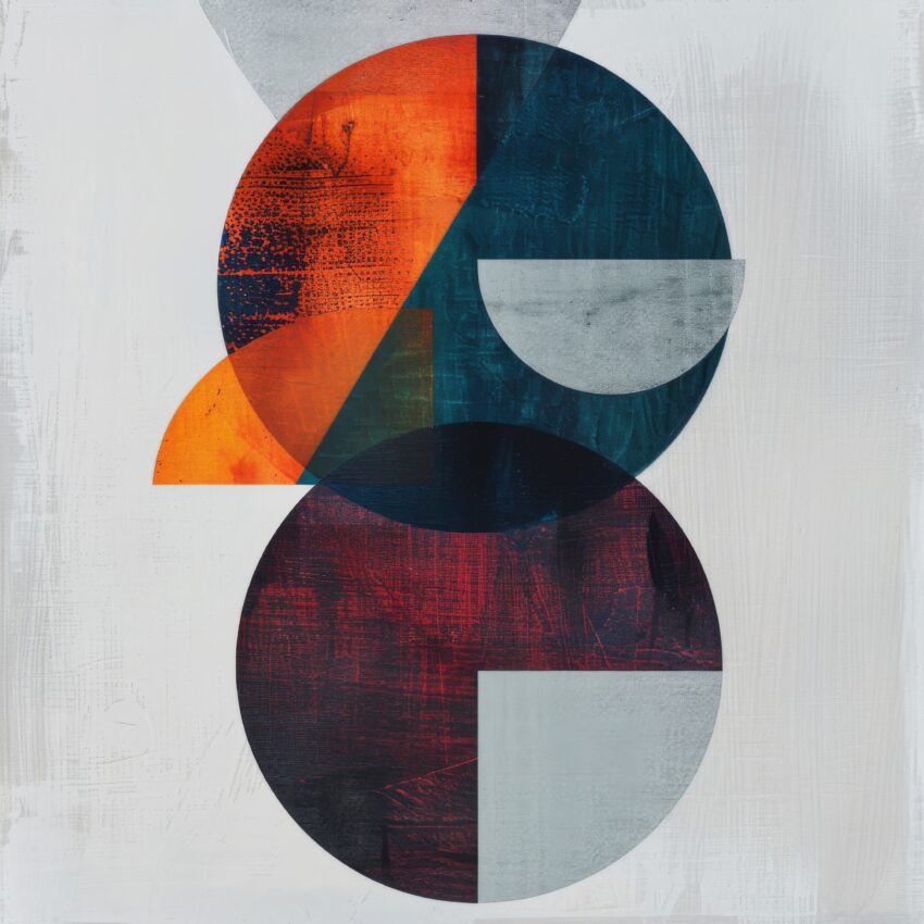 Grafikdesign Poster Kreise abstrakt Farbkontrast Orange Blau