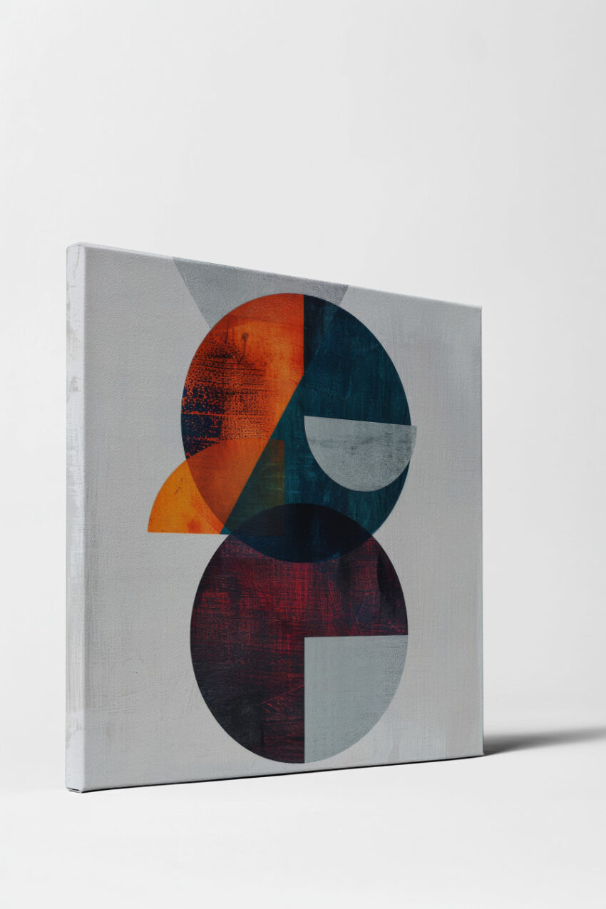 Grafikdesign Poster Kreise abstrakt Farbkontrast Orange Blau