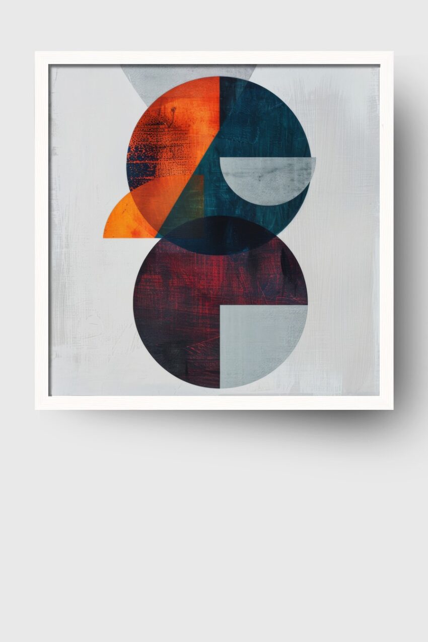 Grafikdesign Poster Kreise abstrakt Farbkontrast Orange Blau