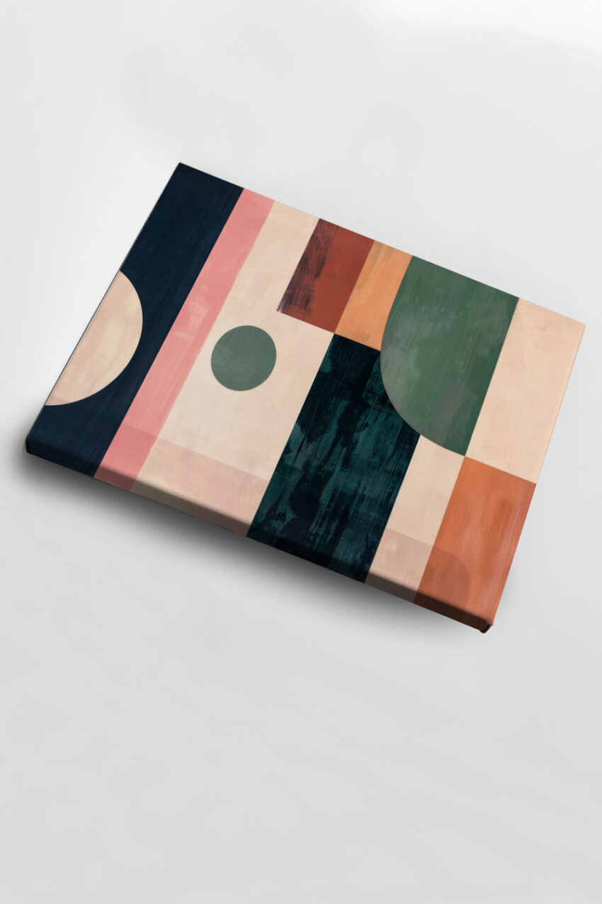 Illustration Poster geometrische Formen minimalistisch creme grün terrakotta