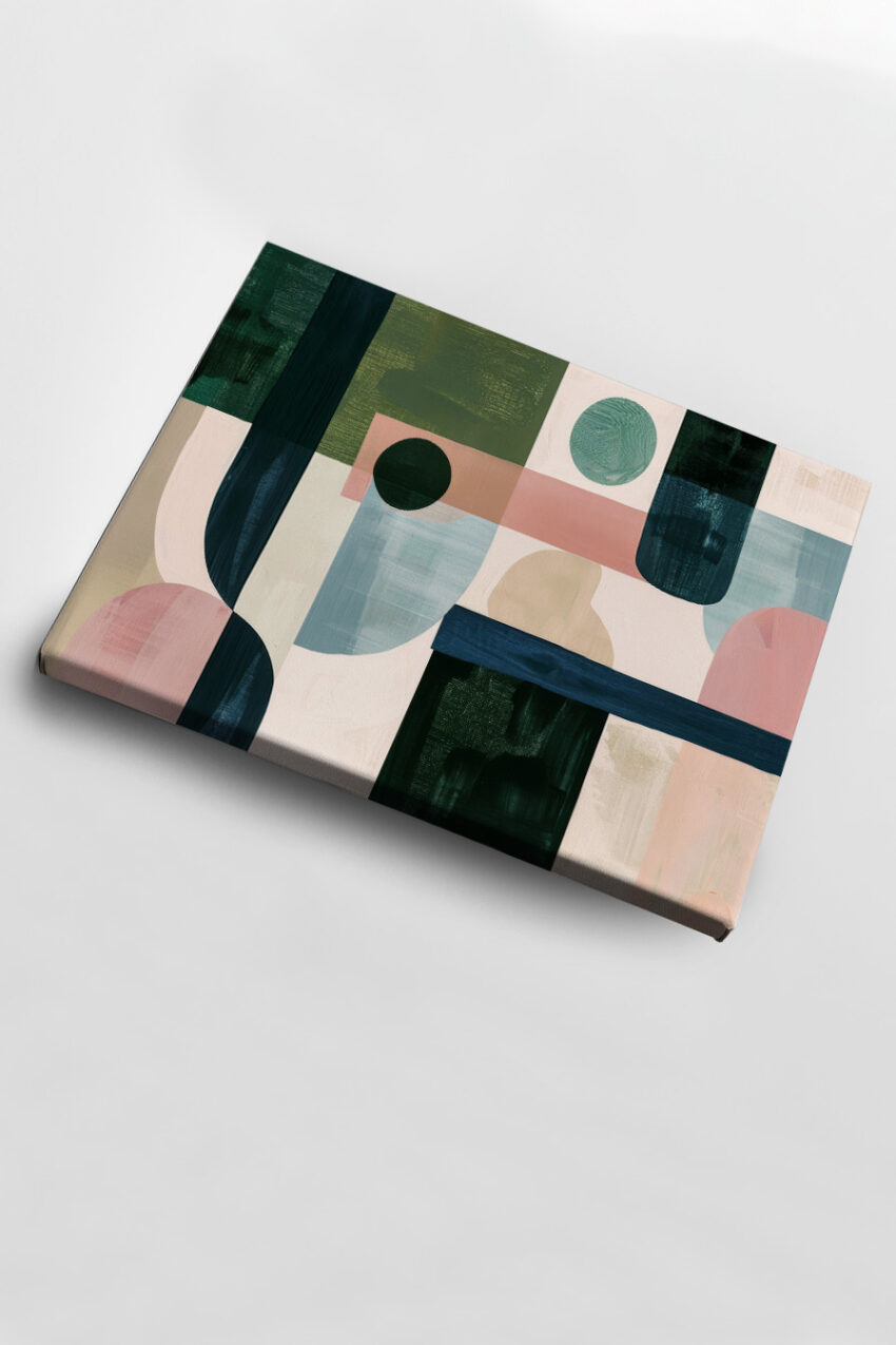 Abstrakt Poster geometrische Formen pastellfarben minimalistisch