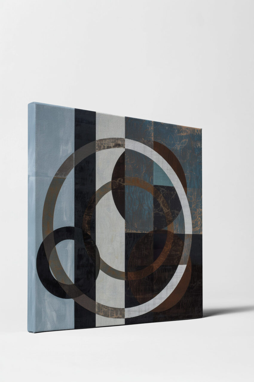 Grafik Poster Ringe geometrisch abstrakt schwarz braun