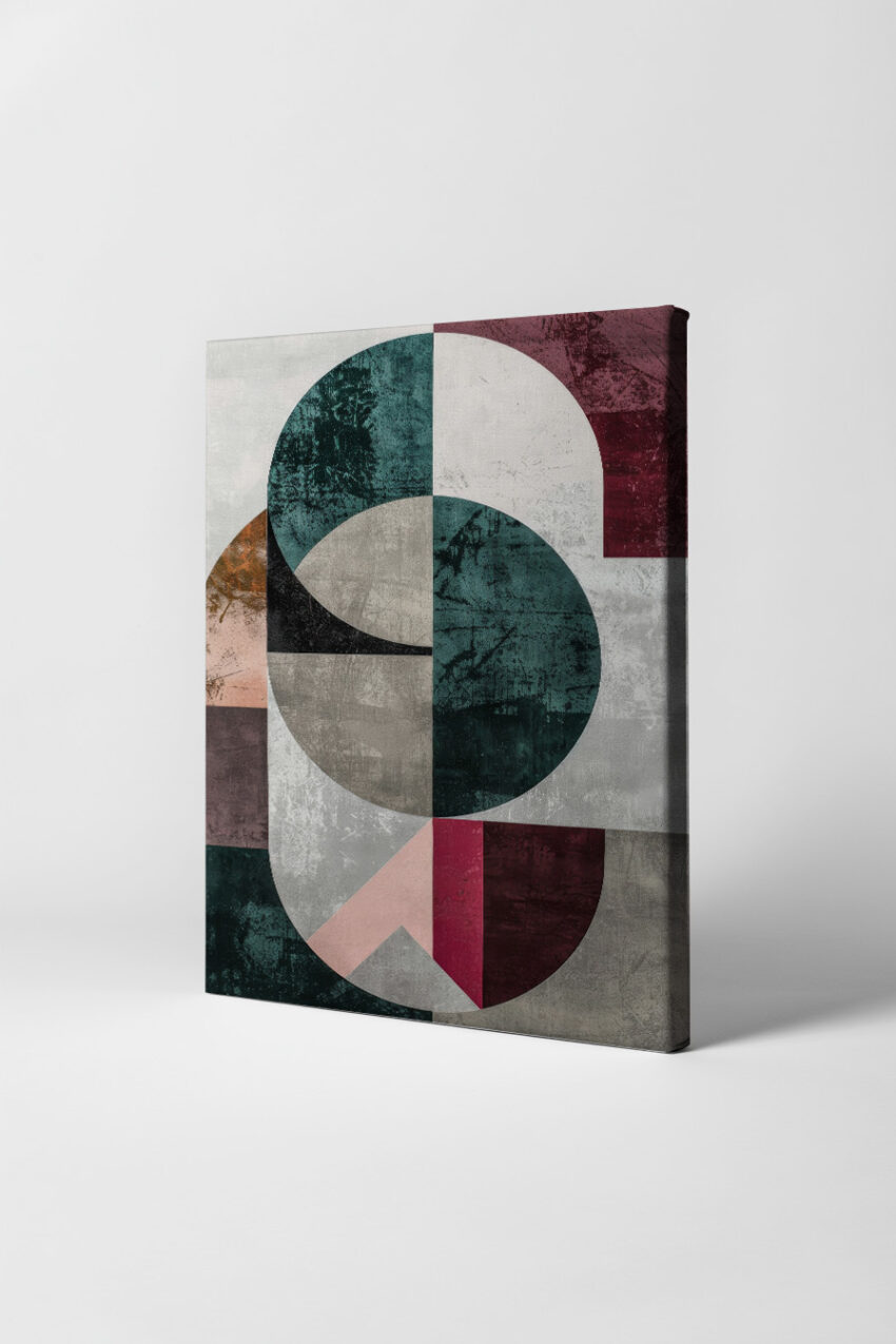 Grafik Poster Geometrie abstrakte Kreise dunkelrot grau