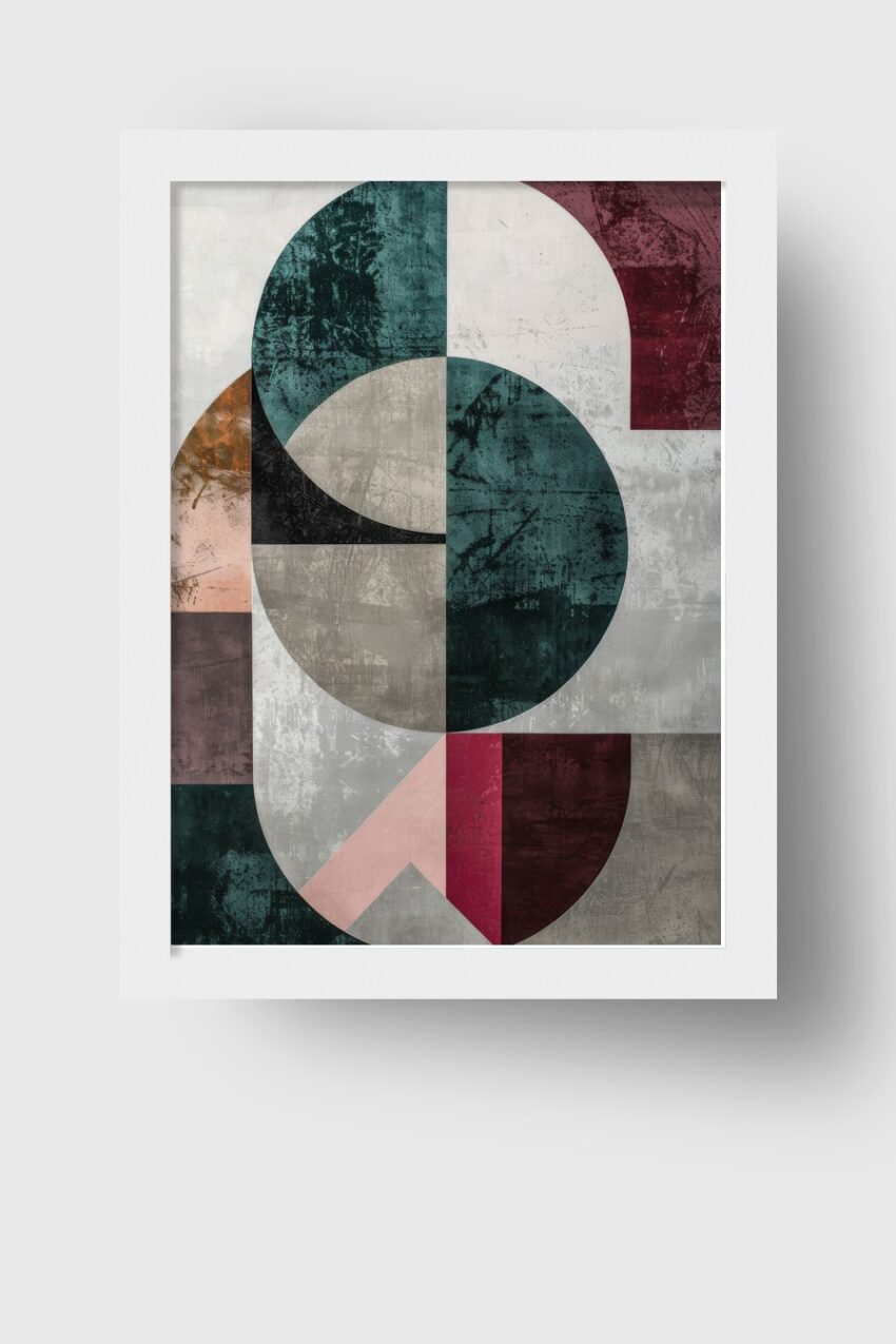 Grafik Poster Geometrie abstrakte Kreise dunkelrot grau