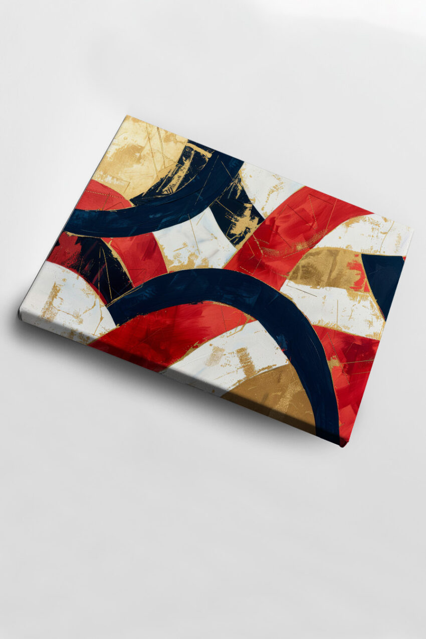 Abstrakt Poster Bögen rot blau gold