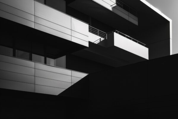 Balkone Schwarz-Weiß Leinwandbild