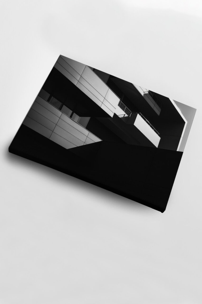 Fotografie Poster Balkone schwarz-weiß Geometrie urban