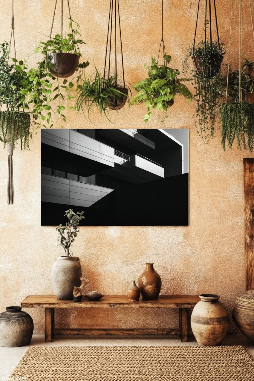 Fotografie Poster Balkone schwarz-weiß Geometrie urban