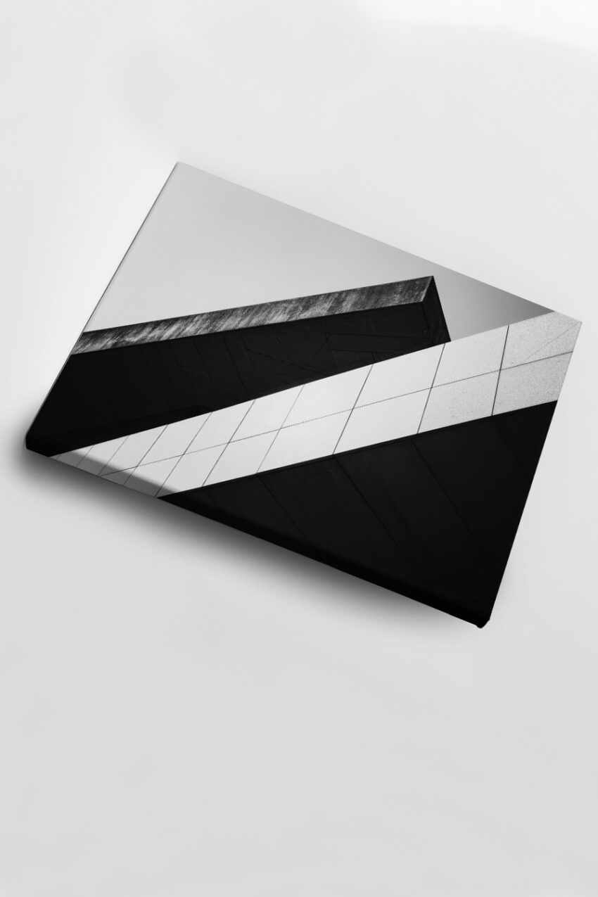 Fotografie Poster Brücke Schatten schwarz-weiß minimalistisch