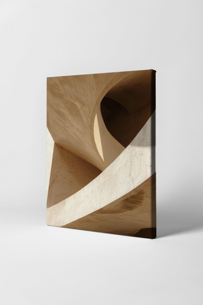 Fotografie Poster Betonbogen minimalistisch Licht Schatten beige