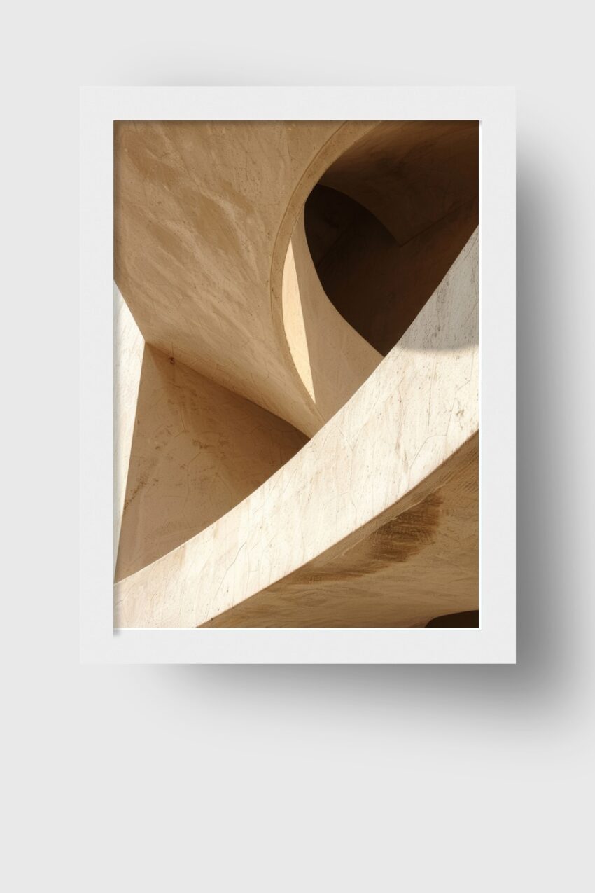 Fotografie Poster Betonbogen minimalistisch Licht Schatten beige