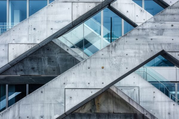 Betontreppe Grau Leinwandbild