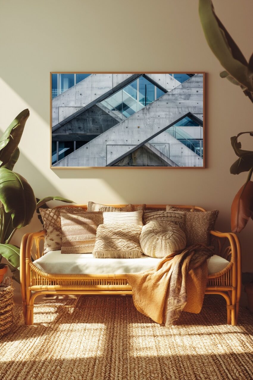 Fotografie Poster Betontreppe grau modern