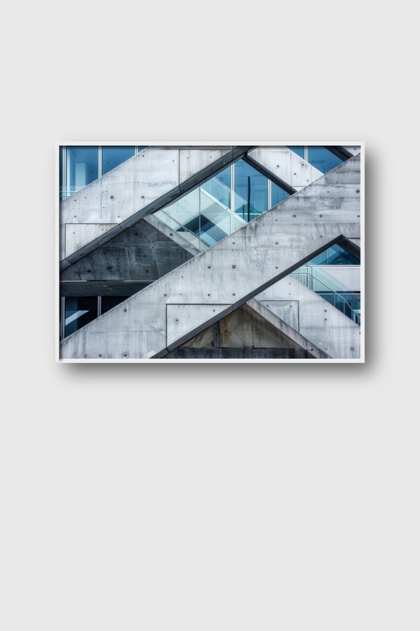 Fotografie Poster Betontreppe grau modern