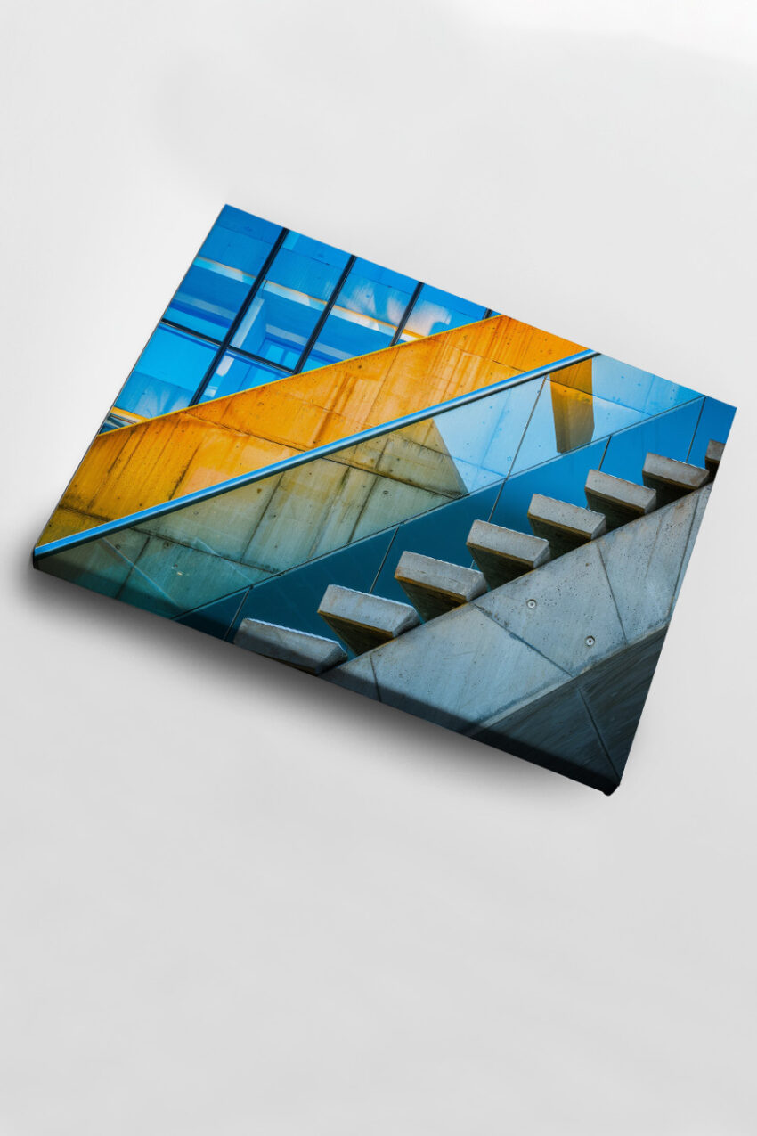 Fotografie Poster Betontreppe Glasgeländer minimalistisch urban