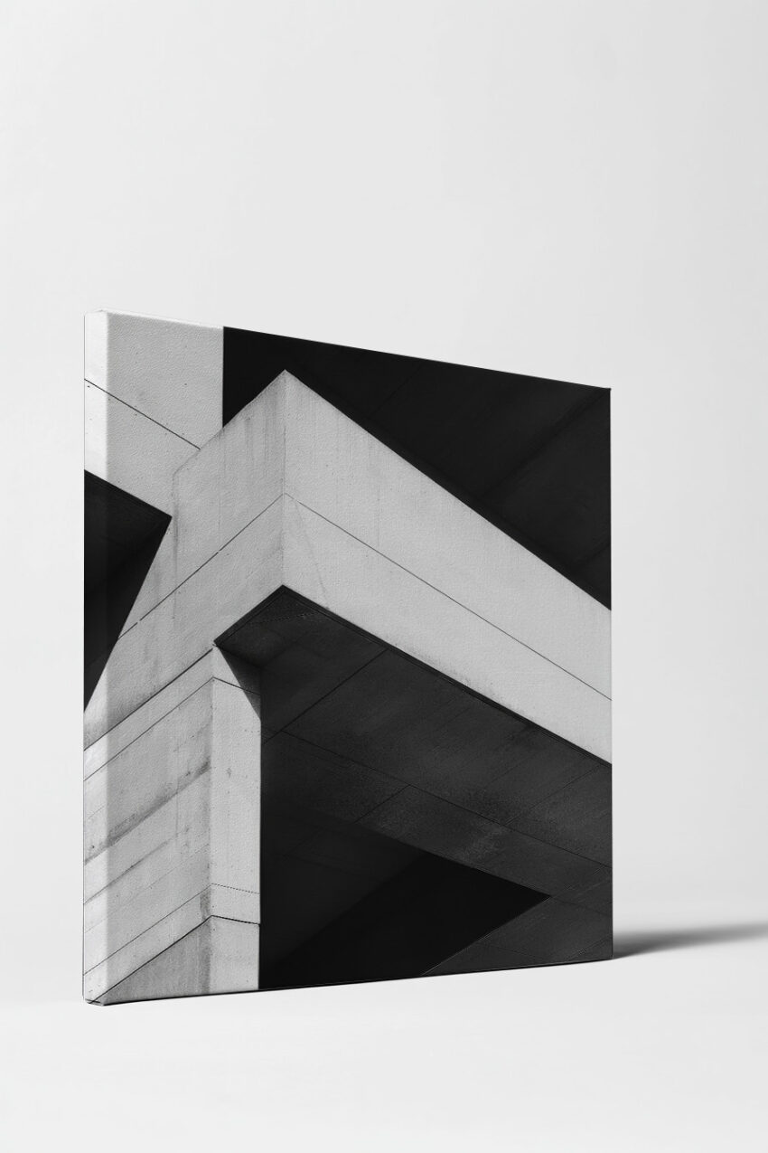 Fotografie Poster Betonbrücke schwarz-weiß minimalistisch