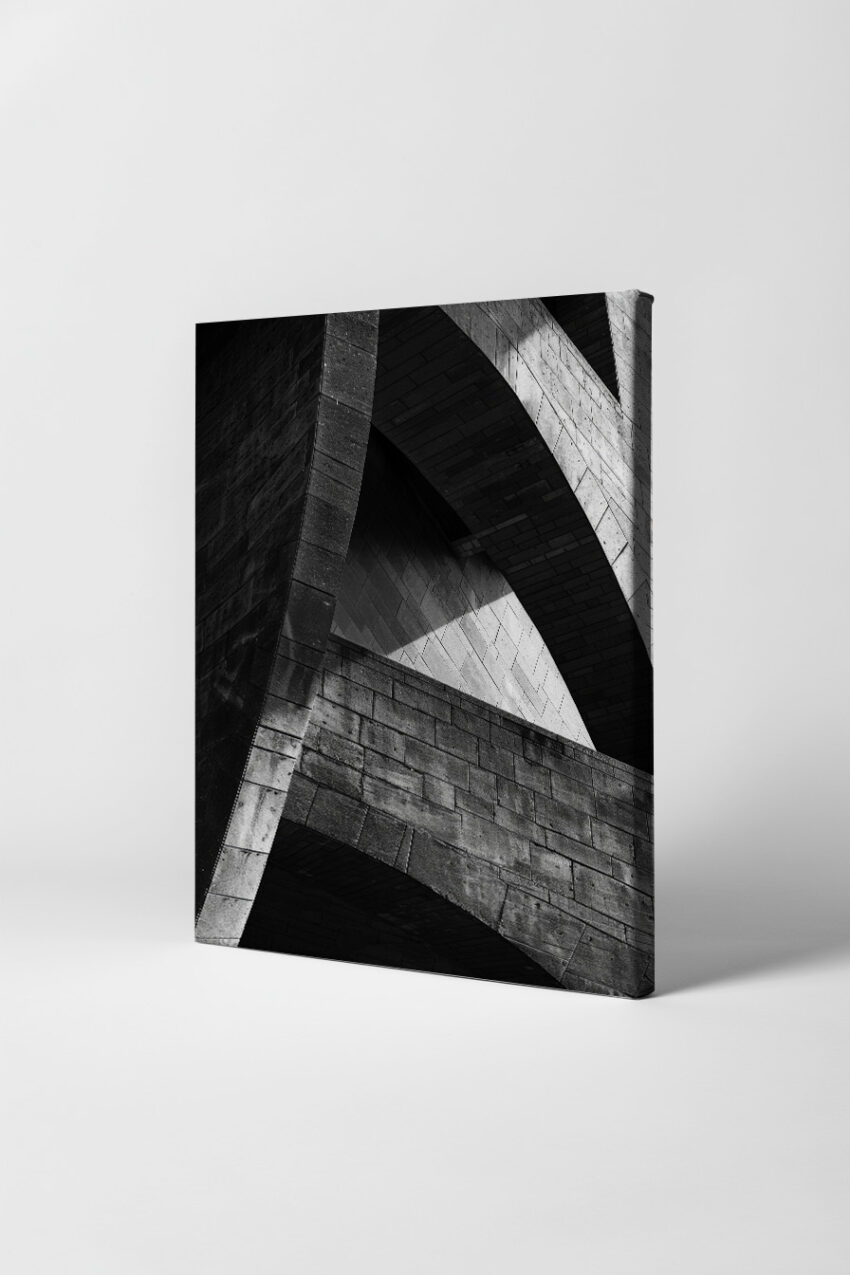Fotografie Poster Betonbogen Architektur schwarz-weiß