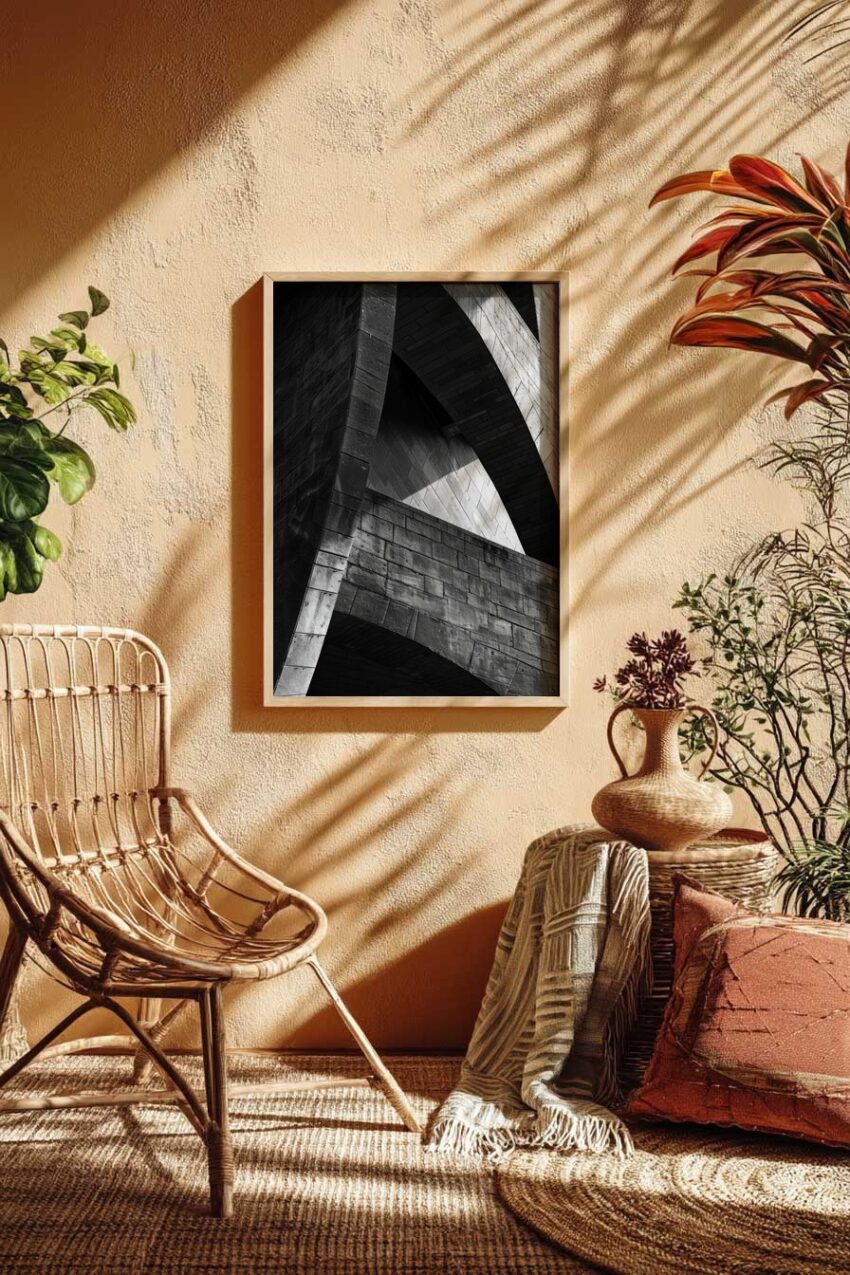 Fotografie Poster Betonbogen Architektur schwarz-weiß