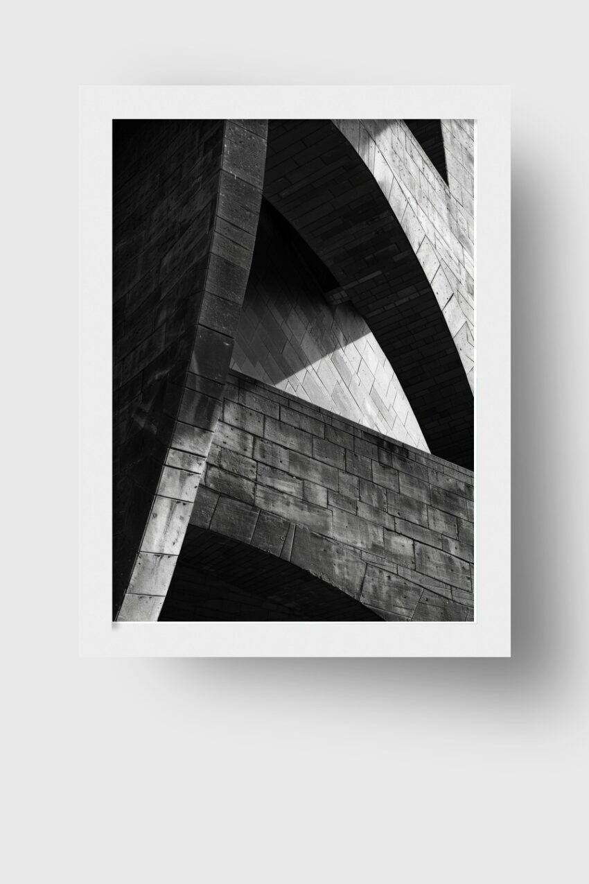 Fotografie Poster Betonbogen Architektur schwarz-weiß