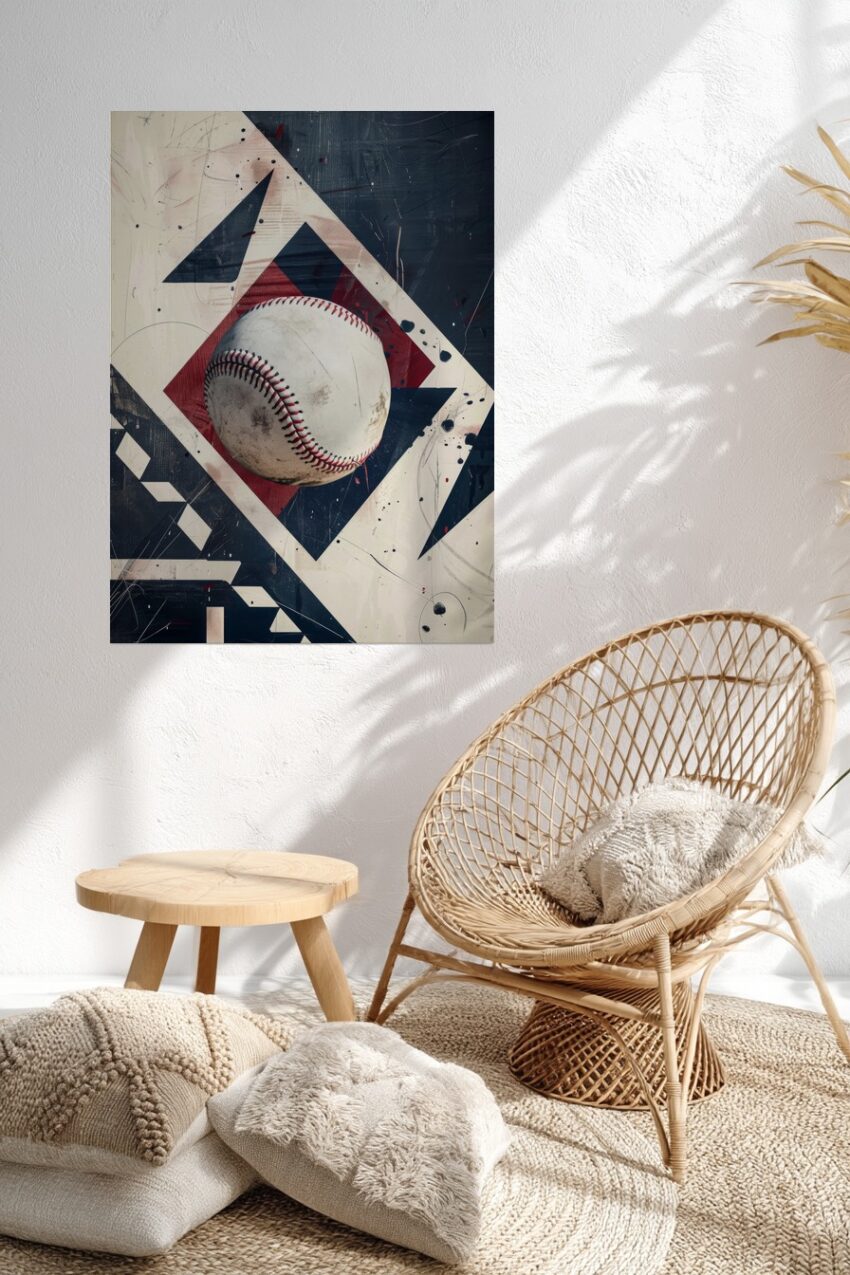 Fotografie Poster Baseball Naht weiß rot grau