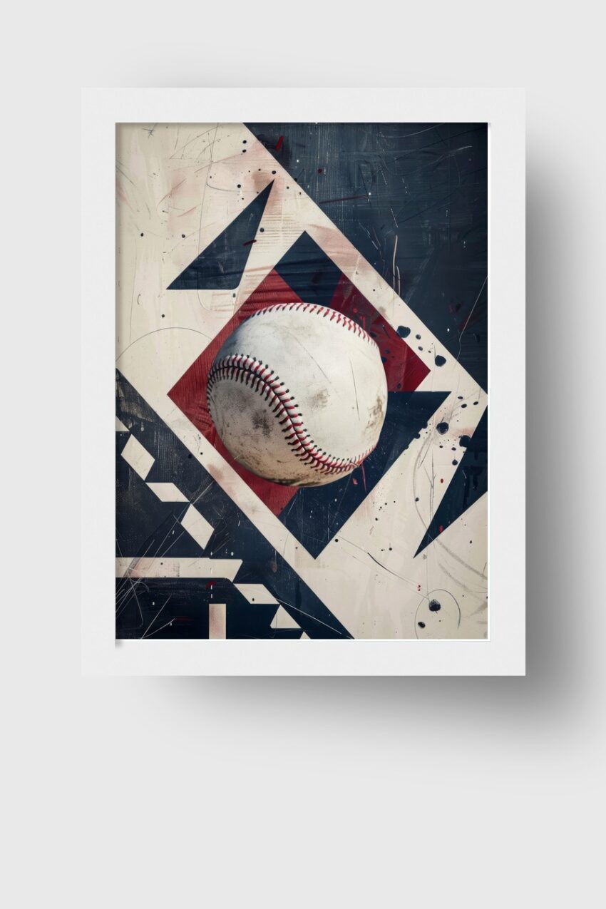 Fotografie Poster Baseball Naht weiß rot grau