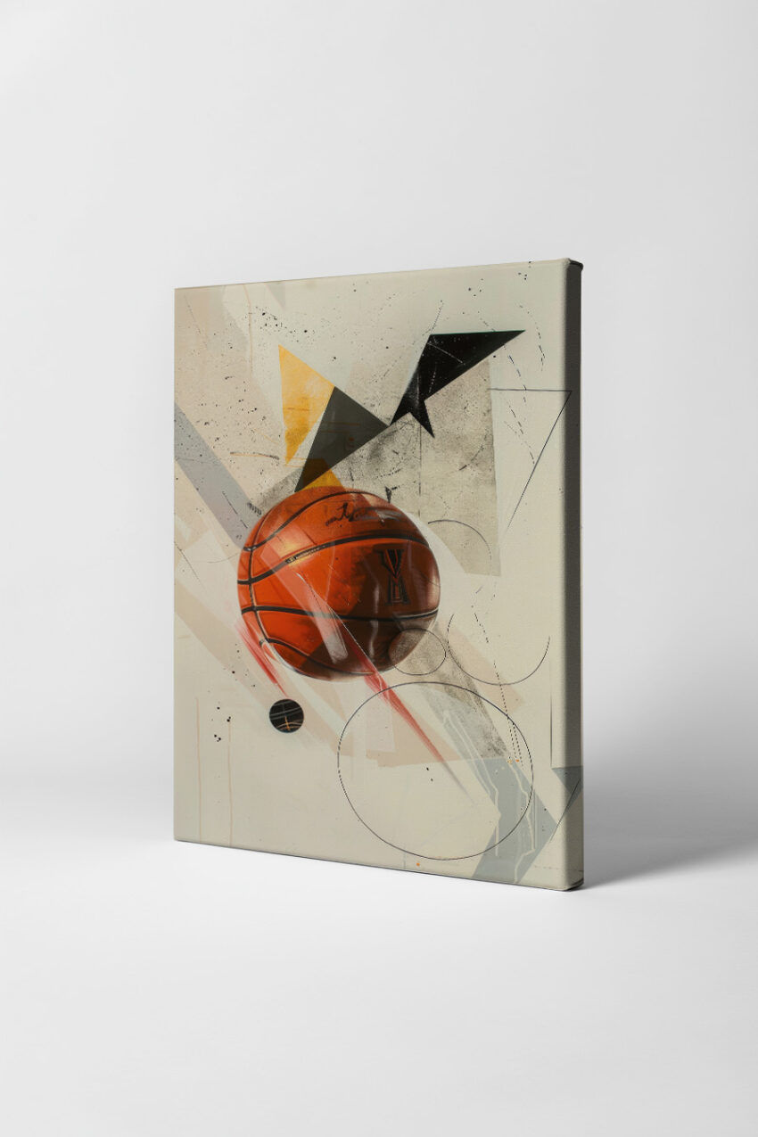 Digitale Kunst Poster Basketball dynamisch orange schwarz