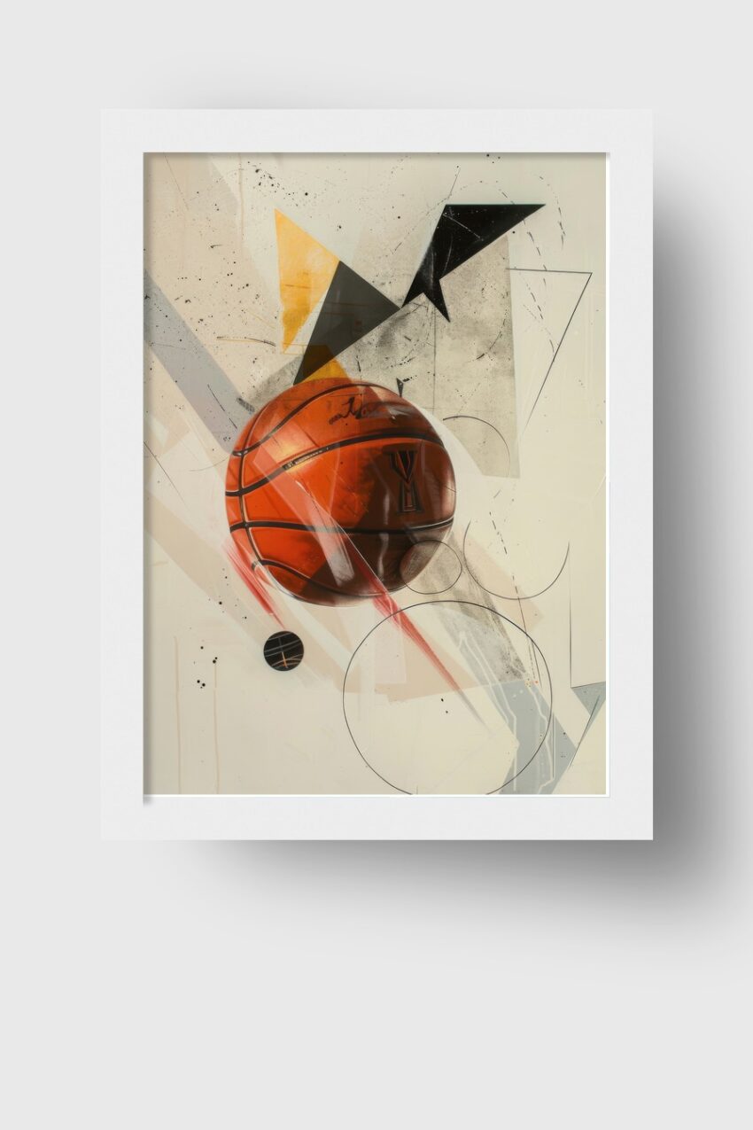 Digitale Kunst Poster Basketball dynamisch orange schwarz