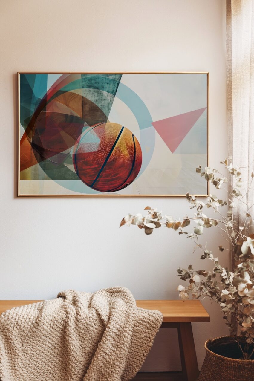 Digitale Kunst Poster Basketball Detail orange schwarz