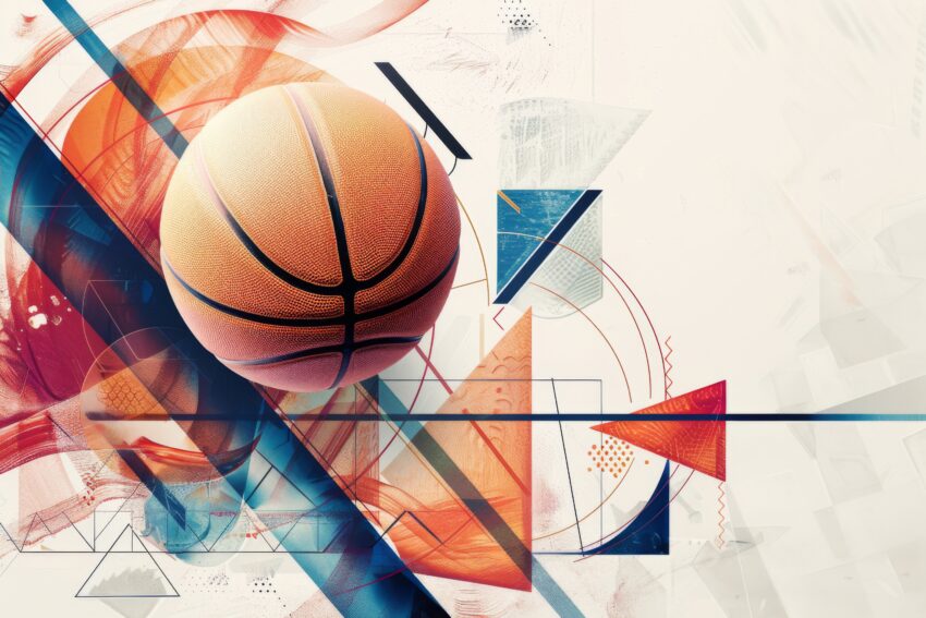 Grafik Poster Basketball abstrakt orange blau