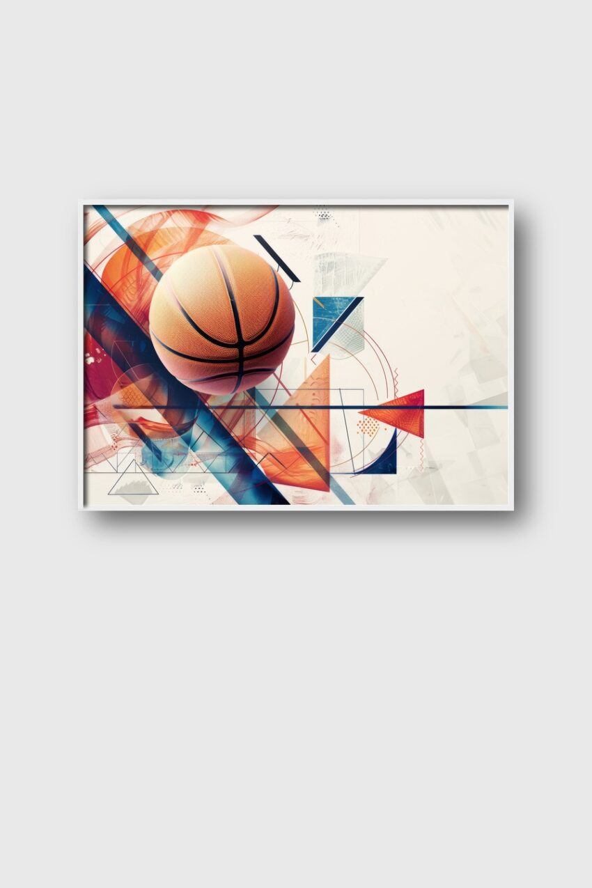Grafik Poster Basketball abstrakt orange blau