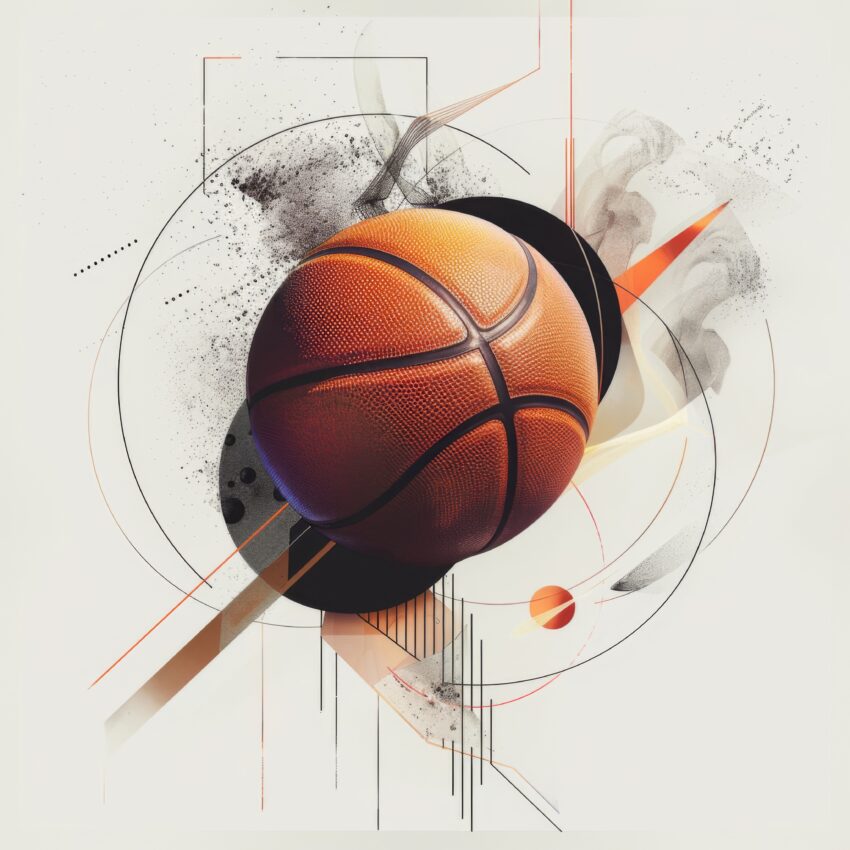 Digitale Kunst Poster Basketball realistisch orangeschwarz
