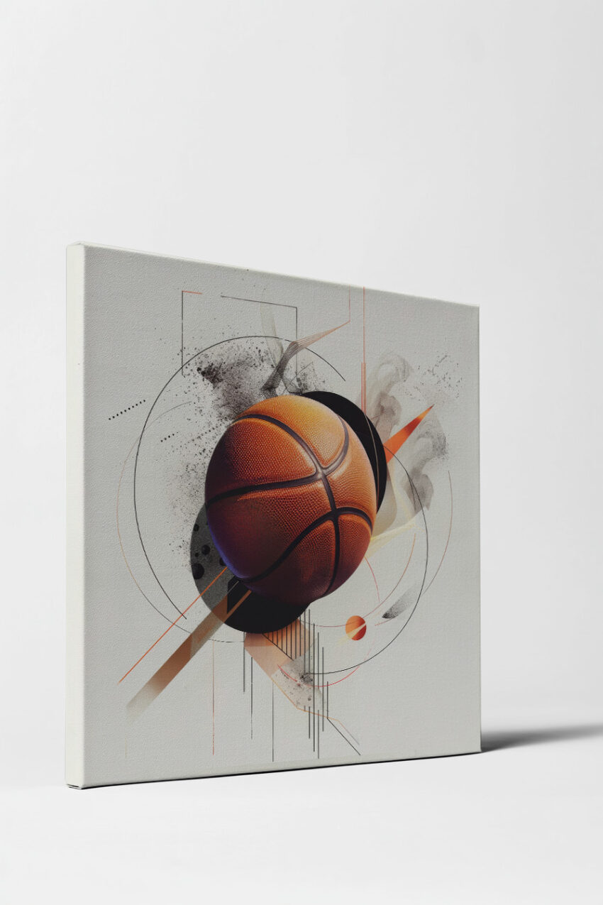 Digitale Kunst Poster Basketball realistisch orangeschwarz