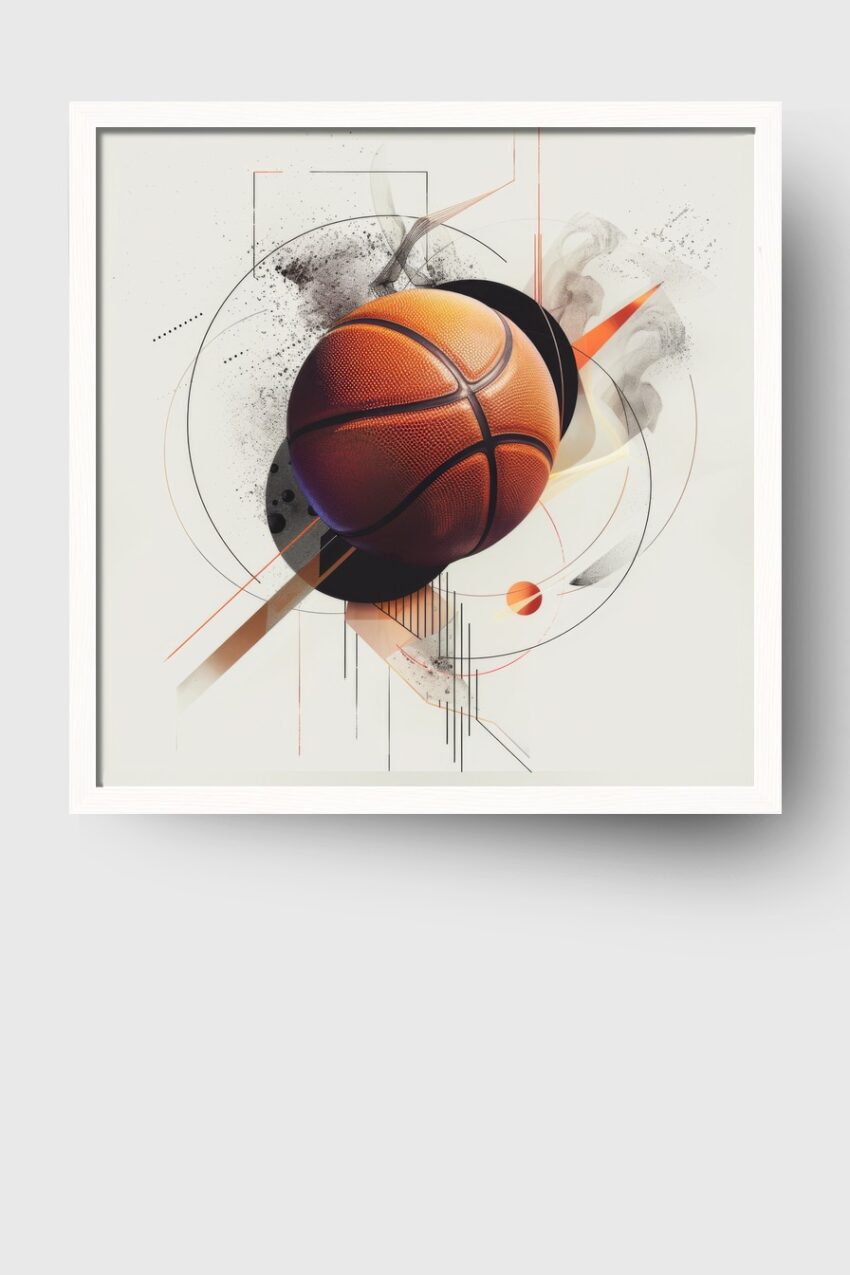 Digitale Kunst Poster Basketball realistisch orangeschwarz