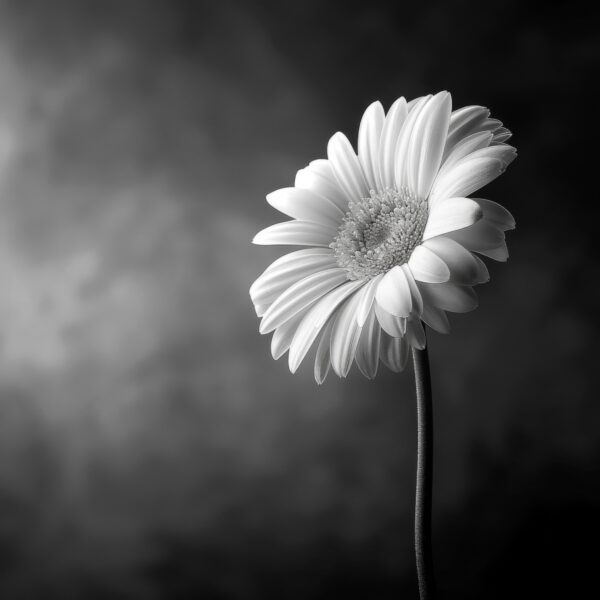 Gerbera Stiel Schwarz-Weiß Poster