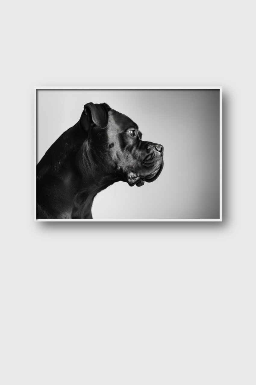 Fotografie Poster Hund Profil schwarz-weiß
