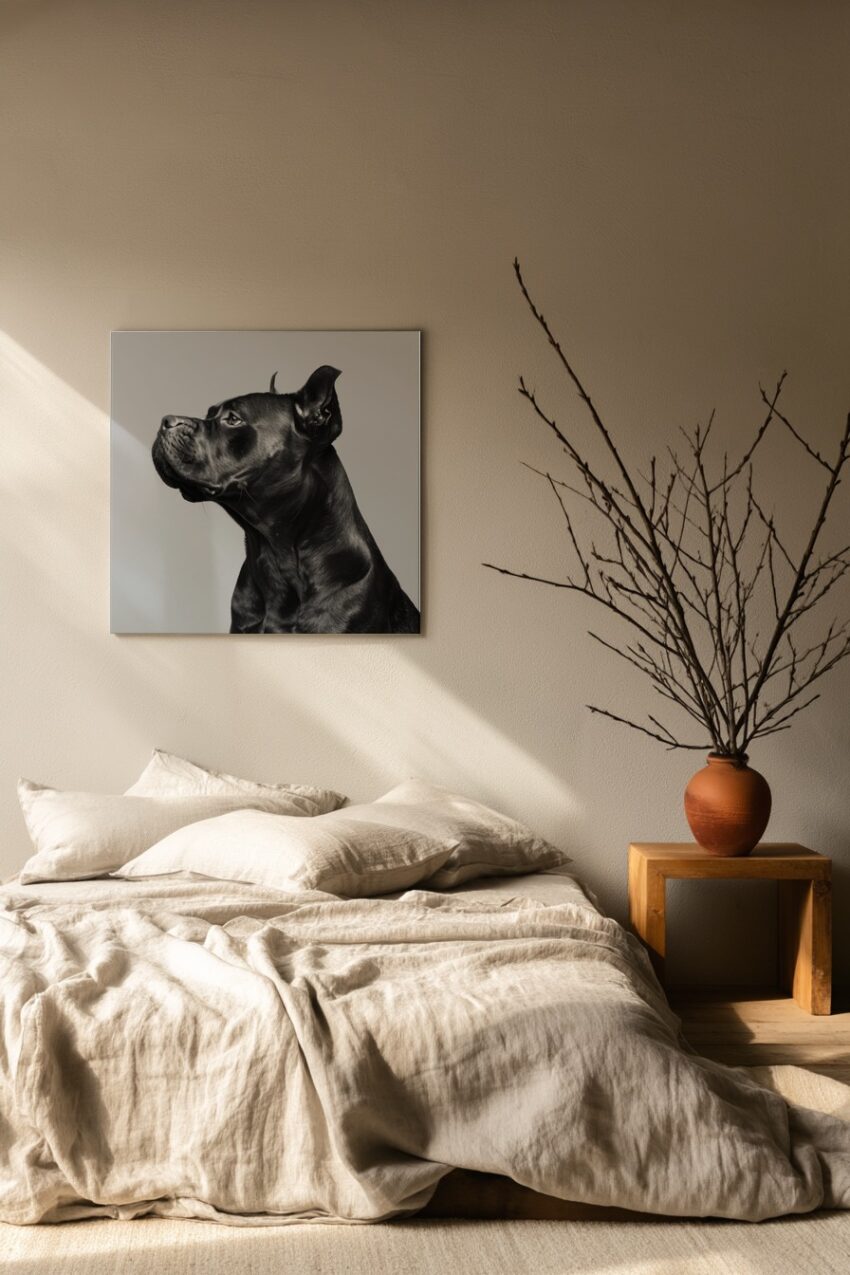 Fotografie Poster Hund Profil schwarz-weiß