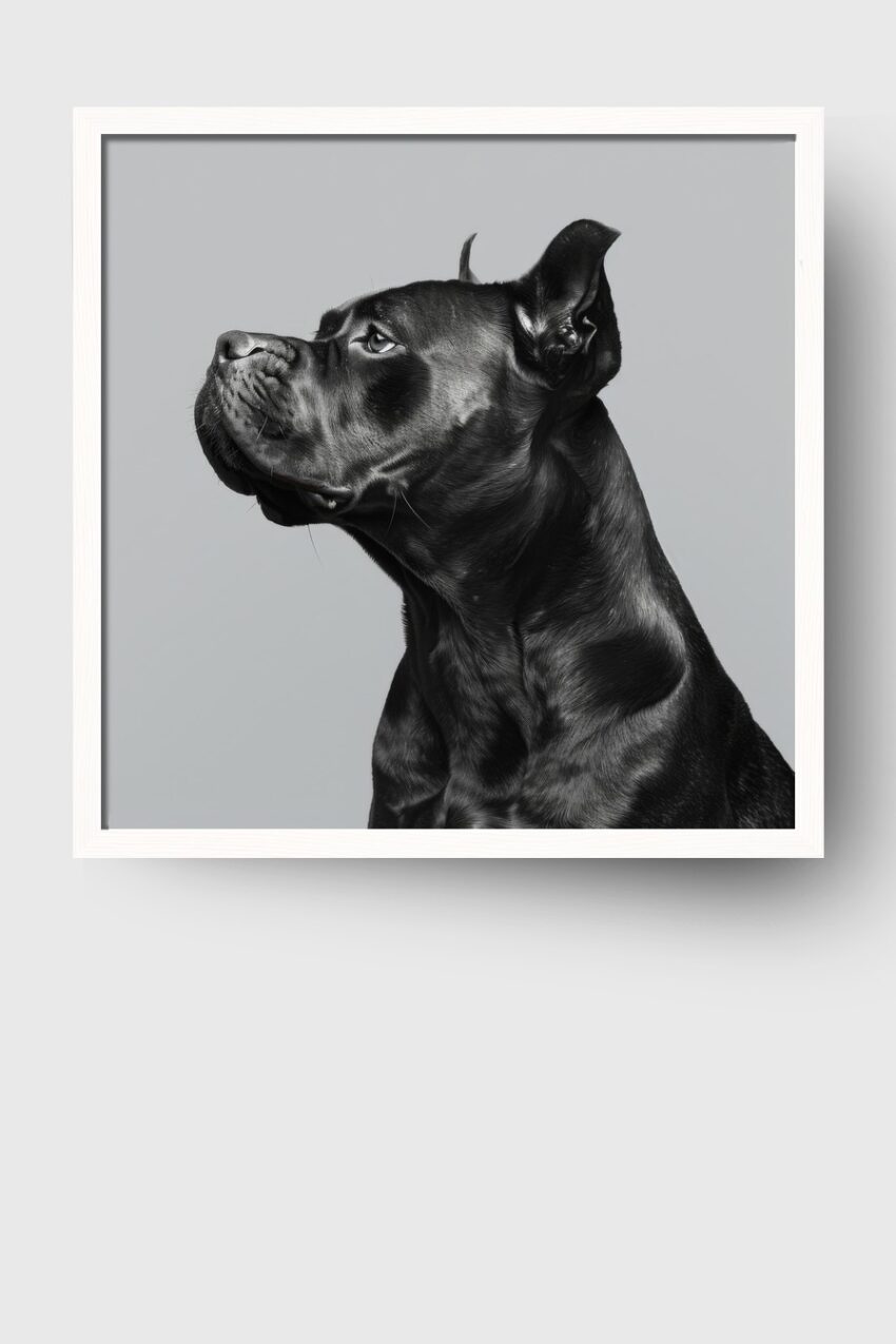 Fotografie Poster Hund Profil schwarz-weiß